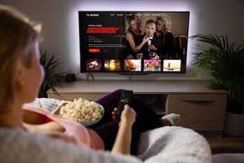 Netflix Shares Rose 28.6% Last Month, But the Stock Is Still Cheap: https://g.foolcdn.com/editorial/images/693769/watching-netflix-streaming-tv.jpg