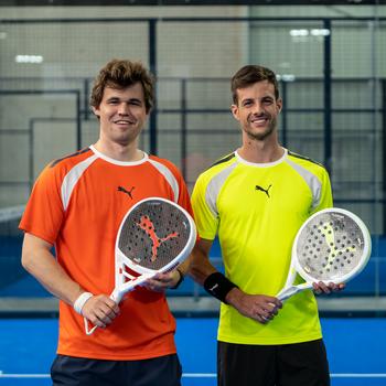 Padel Meets Chess. PUMA Ambassador Momo González and Magnus Carlsen Talk About the Importance of Staying Focused in Their Sport: https://mms.businesswire.com/media/20220712005809/en/1511212/5/Puma_Magnus%26Momo_1.1_013.jpg
