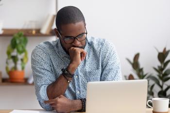 The Last Time Foot Locker Stock Was This Cheap, It Was a 17-Bagger in 7 Years. Could This Be a Deep Value Stock Again?: https://g.foolcdn.com/editorial/images/745297/serious-thoughtful-person-laptop-home-setting.jpg