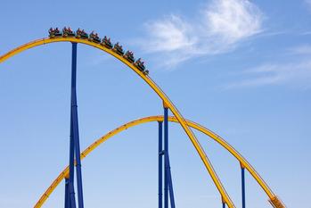 Nasdaq Bear Market and Dow Correction Seem to Be Over. What Should Investors Do Now?: https://g.foolcdn.com/editorial/images/696046/yellow-roller-coaster-blue-background.jpg