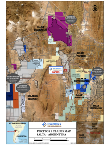 Recharge Completes Acquisition of Pocitos 1 Lithium Brine Project and Provides Progress Overview in Advance of NI 43-101 Resource Estimate: https://www.irw-press.at/prcom/images/messages/2023/72155/RechargeResources_041023_PRCOM.006.png