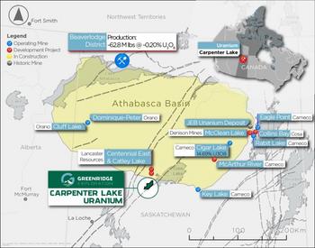 Greenridge Exploration Announces Acquisition of the Carpenter Lake Uranium Project in the Athabasca Basin with Multiple High Priority Targets: https://www.irw-press.at/prcom/images/messages/2024/75754/Greenridge_GPX_EN_PRcom.001.jpeg