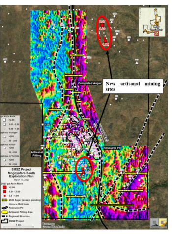 Desert Gold Activity Update at SMSZ Project in Western Mali; New Artisanal Mining in Priority Exploration Target Area: https://www.irw-press.at/prcom/images/messages/2023/69757/DesertGold_032123_ENPRcom.002.png