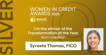 FICO’s Syreeta Thomas Honoured with Women in Credit Award: https://mms.businesswire.com/media/20230928954264/en/1900737/5/WIC_Silver_-_Syreeta_Thomas.jpg