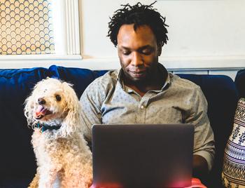 3 Red Flags for a Stock That Could Actually Be Green Flags for a Meme Coin: https://g.foolcdn.com/editorial/images/774165/investor-sitting-with-laptop-and-dog.jpg