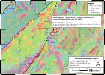 Spearmint Resources gibt bekannt, dass die Bohrarbeiten auf dem Projekt Chibougamau in Quebec nun im Gange sind: https://www.irw-press.at/prcom/images/messages/2023/72779/Spearmint_271123_DEPRCOM.002.png