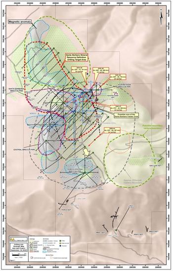 Eloro Resources durchschneidet 150,47 g Ag eq/t (9,45 g Ag/t, 1,53 % Zn, 0,88 % Pb und 0,07 % Sn) auf 441,21 m in der hochgradigen Feeder-Zone im Zielgebiet Santa Barbara auf dem polymetallischen Silber-Zinn-Projekt Iska Iska im Department Potosi, Bo: https://www.irw-press.at/prcom/images/messages/2022/67528/Eloro_200922_DE.001.jpeg