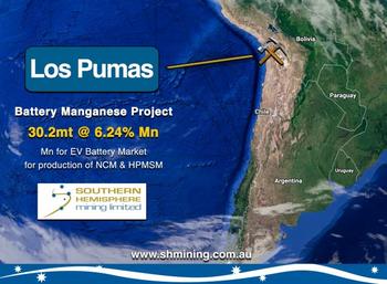 Southern Hemisphere Mining - Los Pumas Battery Metal Manganese Project JORC Mineral Resource Estimate Update: https://www.irw-press.at/prcom/images/messages/2023/70350/SouthernHemisphere_030523_ENPRcom.001.jpeg