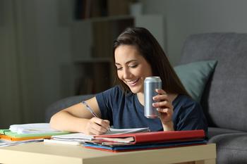 Celsius Stock Is Beaten Down Now, but It Could Still Soar: https://g.foolcdn.com/editorial/images/783407/woman-drinking-energy-drink-while-studying.jpg
