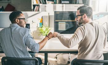 Here's Why Shopify Stock Jumped Today: https://g.foolcdn.com/editorial/images/746191/business-coworkers-fist-bump-each-other-happy-celebrate.jpg