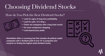 How to Pick the Best Dividend Stocks: https://www.marketbeat.com/logos/articles/med_20230307092446_best-dividend-stocks.png