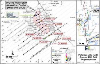 F3 Uranium erweitert JR Zone um 50% und trifft auf den bisher hochgradigsten radioaktiven Abschnitt mit 6.0m außerhalb der Skala (>65.535 cps): https://www.irw-press.at/prcom/images/messages/2023/71209/2023-07-04-F3%20erweitert%20Resource%20um%2050%20Prozent_PRcom.006.jpeg