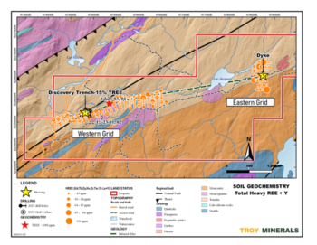 Troy Minerals Reports Multiple Soil Samples with TREE Concentrations Over 1000 ppm at Lac Jacques Project : https://www.irw-press.at/prcom/images/messages/2024/73185/TROY_090124_ENPRcom.002.png