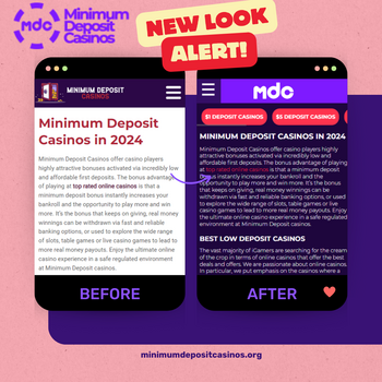 Minimum Deposit Casinos verkündet den Abschluss der kompletten Überarbeitung seiner Website: https://ml-eu.globenewswire.com/Resource/Download/438ba8e5-100c-430d-a554-21cb4ac8b6da/image1.png
