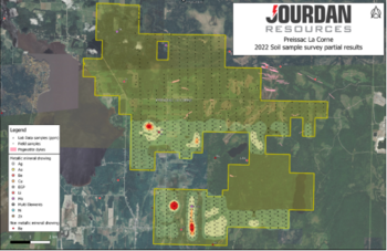 Jourdan Announces Soil Sampling Results Which Have Yielded High Priority Lithium Targets At Preissac – La Corne: https://www.irw-press.at/prcom/images/messages/2023/69407/JourdanFeb_PRcom.001.png