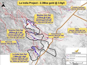 Condor Gold: Mineral Resource Update for La India Project of 9.7 Mt at 3.5 g/t gold for 1,088,000 oz gold in the Indicated Category and 8.8 Mt at 4.3 g/t gold for 1,190,000 oz gold in the Inferred Category: https://www.irw-press.at/prcom/images/messages/2022/67128/18082022_EN_Condor_RNSUpdate_FINAL_170822EN.001.jpeg