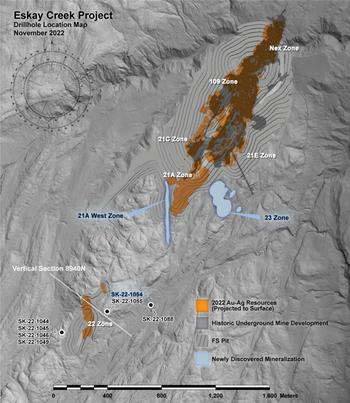 Skeena meldet Entdeckung einer neuen Mineralisierung; erbohrt 2,15 g/t AuÄq über 40,67 Meter: https://www.irw-press.at/prcom/images/messages/2022/68341/2022.11.22_Skeena_en_PR.001.jpeg