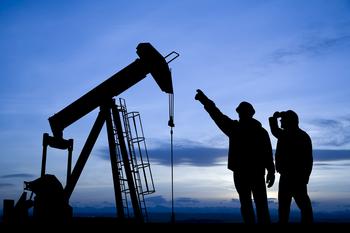 These Oil Stocks Think They're Incredible Bargain Buys Right Now: https://g.foolcdn.com/editorial/images/731560/the-silhouette-of-some-people-pointing-to-an-oil-well.jpg