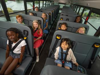 Blue Bird Launches Most Comprehensive School Bus Safety Upgrades in its History: https://mms.businesswire.com/media/20240613818630/en/2156875/5/Blue_Bird_IMMI_safety_leadership_seat_belts_06-2024.jpg
