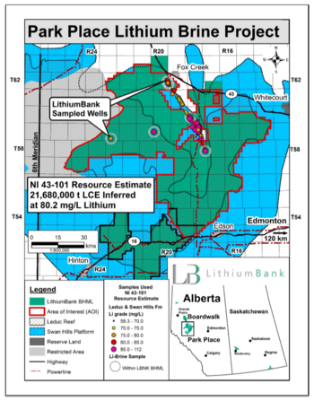 LithiumBank meldet die größten bekannten Lithiumsole-Ressourcen in Nordamerika und den höchsten Ressourcengehalt in Alberta: https://www.irw-press.at/prcom/images/messages/2024/76040/LBNK_0622424_DEPRcom.001.png