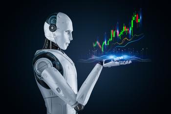 1 Surprising Artificial Intelligence (AI) Stock to Buy Before It Grows 2,139%, According to Cathie Wood's Ark Invest: https://g.foolcdn.com/editorial/images/760160/gettyimages-robot-ai-chart-up.jpeg