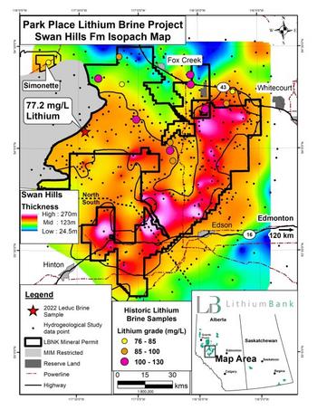 Lithiumbank’s Park Place Hydrogeological Study Reports Largest Contiguous Lithium-Rich Brine Project by Volume in North America: https://www.irw-press.at/prcom/images/messages/2023/69443/LithiumBank_270223_PRCOM.002.jpeg