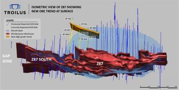 Troilus Drills 4.38 G/T AuEq Over 46m, Incl. 154.27 G/T Over 1m, Single Best Interval In Project’s History; Discovers New At-Surface Gold Zone Near Z87 Open Pit; Provides Technical Study Update: https://www.irw-press.at/prcom/images/messages/2022/67838/221017TROILUSZ87DrillResulte_PRcom.003.jpeg
