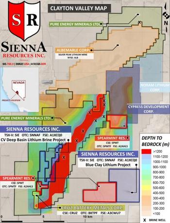 Sienna Receives Government Approval for up to 4 Additional Holes on the Blue Clay Lithium Project in Clayton Valley, Nevada: https://www.irw-press.at/prcom/images/messages/2022/67901/SIE_102122_ENPRcom.001.jpeg