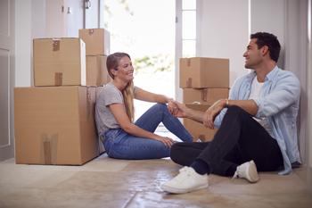 Here's the Good News About Inflation, and Why You Should Buy These 2 Surging Stocks: https://g.foolcdn.com/editorial/images/716458/a-smiling-couple-sitting-on-the-floor-of-their-new-home-surrounded-by-boxes.jpg