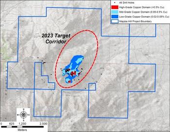 Majuba Hill Copper Corp. Outlines Exploration Target of 50 to 100 million tonnes at Majuba Porphyry in Nevada: https://www.irw-press.at/prcom/images/messages/2023/70662/MajubaHill_240523_ENPRcom.002.jpeg