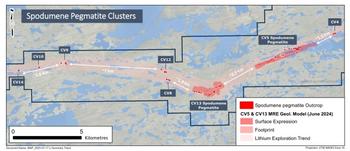 Explorationsziel für das Lithiumprojekt Shaakichiuwaanaan Quebec, Kanada skizziert die Möglichkeit eines Projektes von Distriktgröße : https://www.irw-press.at/prcom/images/messages/2024/76465/NEWS_2024-08-05_%20ExplTargetFINALv2_DE1_Prcom.001.jpeg