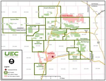 Uranium Energy Corporation erweitert US-Produktionskapazitäten durch Erwerb von Rio Tinto's Sweetwater Anlage und Uranvorkommen in Wyoming: https://www.irw-press.at/prcom/images/messages/2024/76908/23092024_2_DE_UECneu.001.jpeg