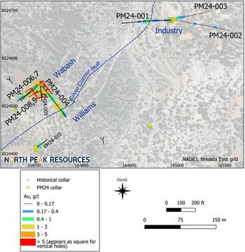 EQS-News: North Peak Reports Early Holes from the Prospect Mountain North Drill Program Return Surprising Widths; Hole PM24-004 Intersects 1.06 g/t Au over 415ft (126.5m) from Surface; Hole PM24-006 Returns 70ft (21.3m) of 2.03 g/t Au from 5ft Down: https://images.newsfilecorp.com/files/9875/219859_ac560491a420da6f_002.jpg