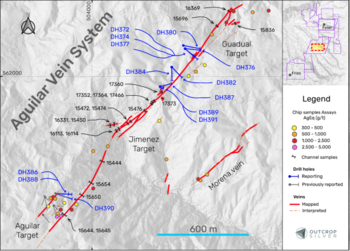 Outcrop Silver Intercepts 1.3 Metres of 888 Grams per Tonne Silver Equivalent along the New Aguilar Vein at Santa Ana: https://www.irw-press.at/prcom/images/messages/2024/76808/11092024_outcropSilver_PRcom.001.png