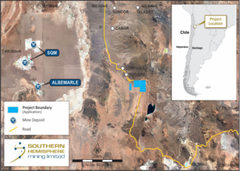 Southern Hemisphere Mining Limited - Application for the Lago Lithium Brine Concessions in Chile: https://www.irw-press.at/prcom/images/messages/2023/71268/SouthernHemisphere_100723_PRCOM.001.png