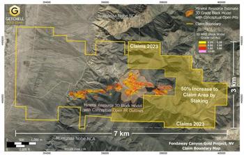 Getchell Gold Corp. Increases Fondaway Canyon Project Claim Area by 50%: https://www.irw-press.at/prcom/images/messages/2023/72828/Getchell_113023_ENPRcom.001.jpeg