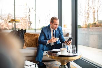 Everybody Talks About Buying the Dip. Here's What It Takes to Do It: https://g.foolcdn.com/editorial/images/783282/investor-looks-at-phone-in-cafe-while-drinking-espresso.jpg