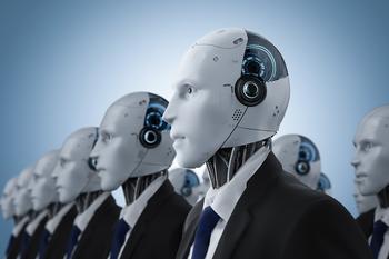 1 Top Artificial Intelligence (AI) Stock to Buy in July: https://g.foolcdn.com/editorial/images/783853/robots-androids-business-suits.jpg